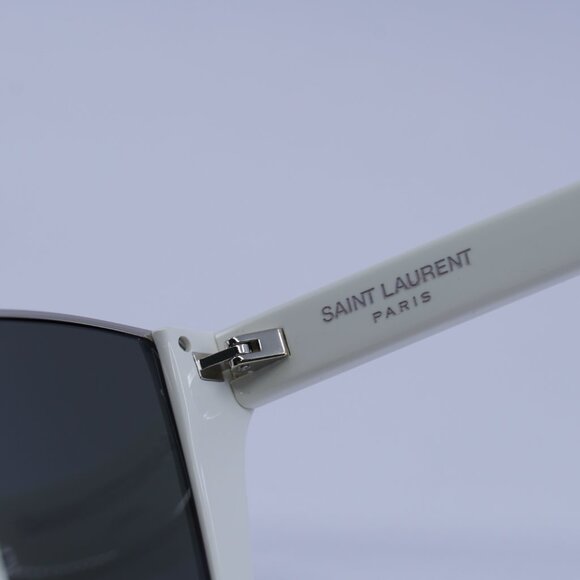 Saint Laurent SL369 KATE 003 Sunglasses Ivory Cat Eye Frame, Grey Lenses - Picture 5 of 11